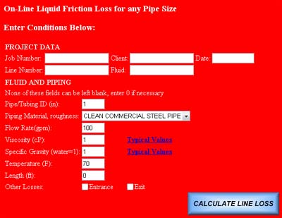 friction loss calculator